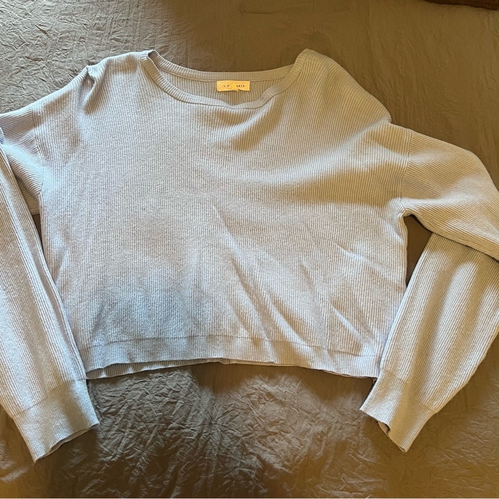 L.A. Hearts Light Gray Ribbed Sweater